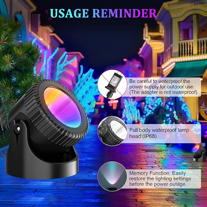 PChero Submersible LED Pond Lights with Timer, RGB Color Changing Underwater Light, IP68 Waterproof Spotlights Fountain Lights for Pool, Fish Tank, Garden, Yards, Waterfall (4 Lights)