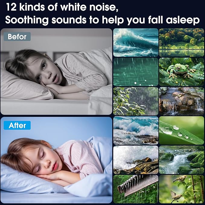 Jellyfish Lamp Bluetooth Speaker,12 White Noise Jelly Fish Table Night Light, 10 Color Changing 2 Lighting Modes,Mood Lamp for Home Office Sleep Relaxation, Gifts for Kids Children Adults,Home Decor