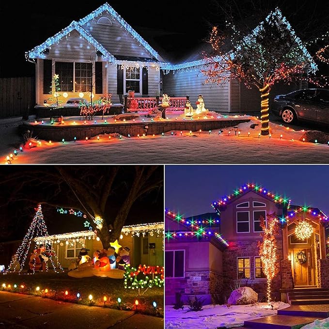 50PCS C9 Led Christmas Light Bulbs - C9 Led Bulbs with E17 Base Sockets Replacement Bulbs for Outdoor String Lights - Commercial Grade Blue
