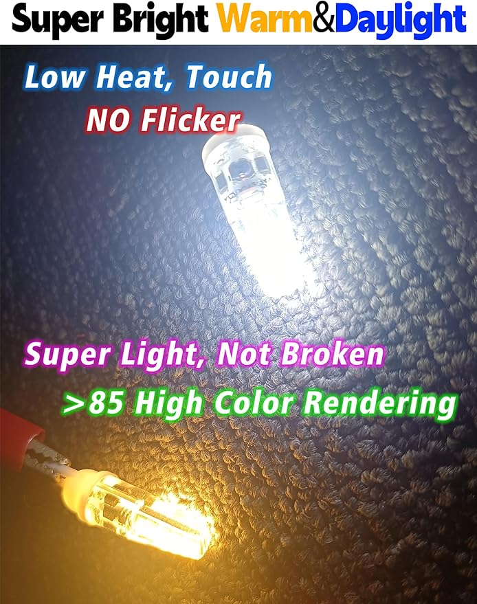T10 921 922 912 194 168 Led Bulbs Bright White 6000K, 12-24V 300LM for RV Camper Trailer Boat Trunk Interior Dome Map License Lights Backup Reverse Lights,10PACK