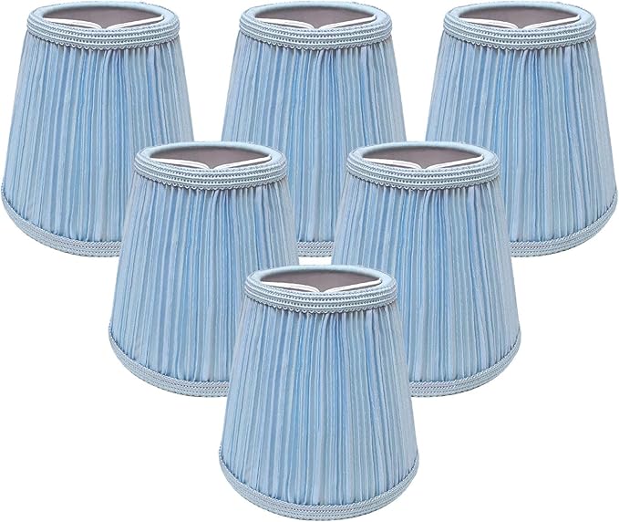 Royal Designs, Inc. CS-1057-5BLU-6 Designer Mushroom Pleat Empire Chandelier Lamp Shade, 3 x 5 x 4.5, Blue, 6-Pack