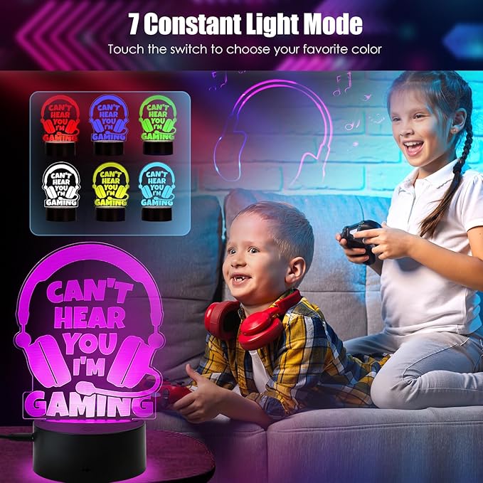 Easter Basket Stuffers Essentials Teen Boys Girls Year Old Teenager Gifts for Him Boyfriend Husband Birthday Gamer Gift Son Brother LED Light Up Acrylic Gaming Lamp Christmas Stocking Stuffers