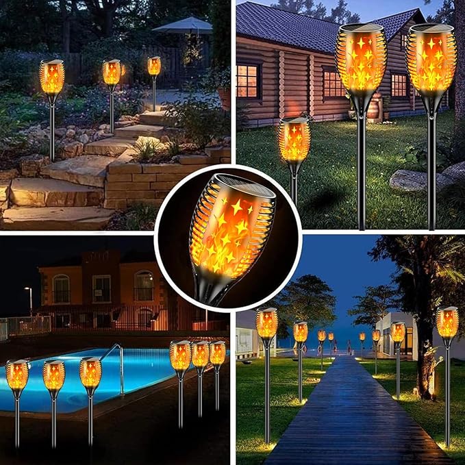 YoungPower 43'' Solar Torch Lights Flickering Flames for Decor Garden Patio Deck Yard Driveway,1 Pack