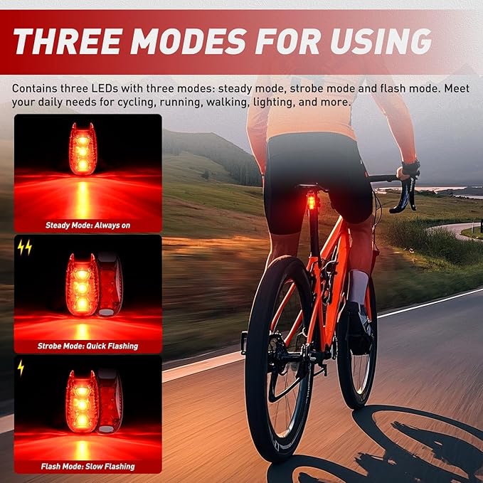 Nilight LED Safety Light 4PCS Red Green Marine Navigation Bike Tail Lights Three Modes Waterproof Reflective Gear Clip On Flash Strobe Indicator Lamp for Night Boating Fishing Cycling Jogging