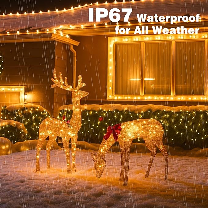 Christmas Lights 800 LED 264 FT, IP67 Waterproof Christmastree Lights with 8 Modes, Remote Control 3 Timers & Memory Function Xmas Decorations for House and Holiday (Warm White)