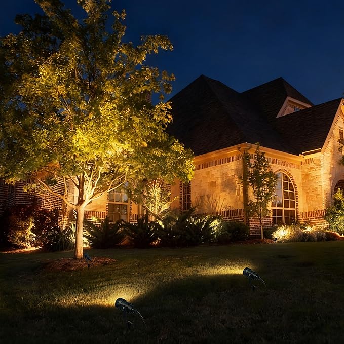 COLOER All-in-One Low Voltage Landscape Lighting Kit, 8 Pack 5W Landscape Lights with Transformer and Connectors, IP65 Waterproof Outdoor Spot Lights for Pathway Yard Garde
