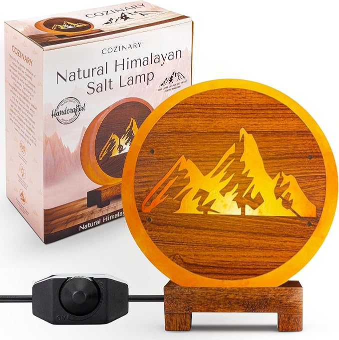 Pink Himalayan Salt Lamp with Dimmer – Handcrafted Miniature Mountain Design - Unique Cozy Light for Relaxation and Ambient Glow - Ideal for Home and Office Decor - 8x4x9 in, 11 lbs