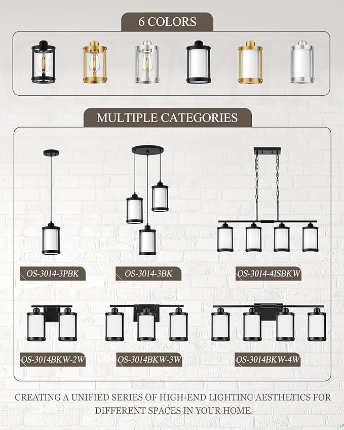 Black Pendant Lights Kitchen Island 3 Pack, Modern Kitchen Pendant Lighting Over Island with Milk Glass, Farmhouse Mini Hanging Light for Sink Dining Room, OS-3014-3PBK