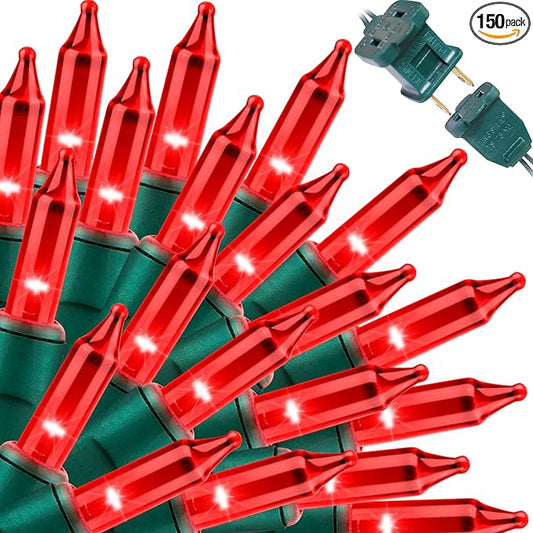 LAMPHOME Red Valentines Day Decor Lights,150 Count 31.9FT Mini Valentine's Lights,Red Christmas String Fairy Lights Outdoor Indoor Plug in for Room Party Wedding Tree Valentines Day Decorations