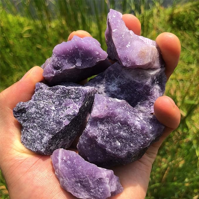 Zenkeeper 1 Lb Large Rough Purple Mica Stone Raw Lepidolite Crystal Stone Natural Purple Crystal Stone Mineral Specimen Gemstone Healing Crystals and Stones