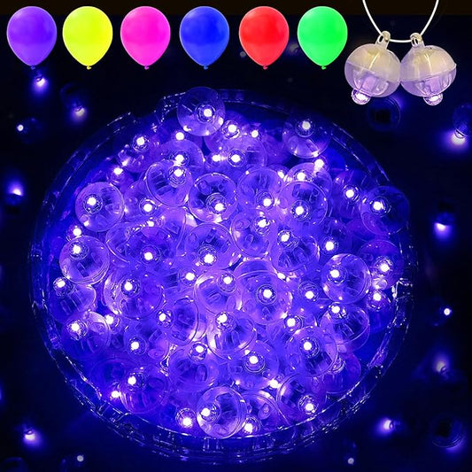 100PCs Mini Led Lights with Hook, Waterproof Round Tiny Led Light for Party Decorations Neon Party Light，Blue-Blinking Lights