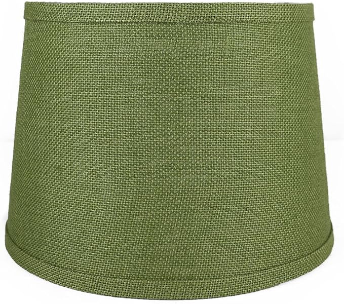 Urbanest French Drum Burlap Lampshade, 10-inch by 12-inch by 8.5-inch, Khaki Green