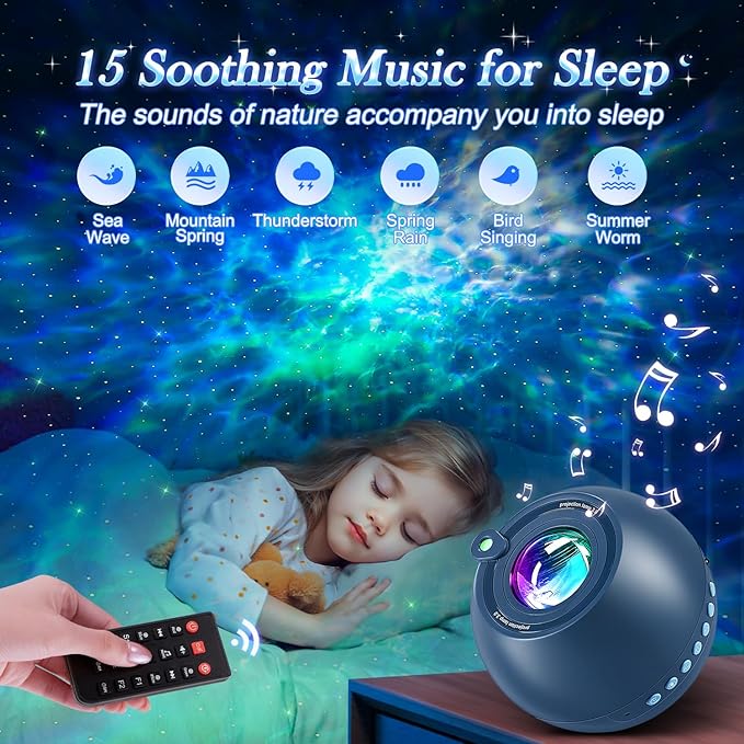 Star Projector for Bedroom Galaxy Projector for Bedroom, 15 White Noise Sound Machine for Sleep 15-Color Galaxy Light Projector for Bedroom,Bluetooth Star Lights Teen Girl Gifts Trendy Stuff Boy Gifts