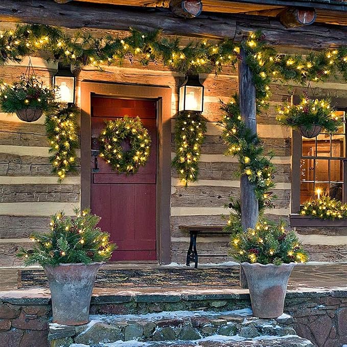 Battery Operated Christmas Lights, 16FT 50 LED 5mm Wide Angle String Lights with Remote Timer 8 Modes Waterproof for Indoor Outdoor Tree Garden Wreath Xmas Decor (Warm White)