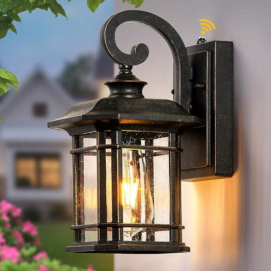 VIANIS Oil Rubbed Bronze Outdoor Light Fixture, Dusk to Dawn Outdoor Lights for House, Waterproof Porch Lights, Outside Wall Lights for House, Garden, Garage, Entryway, Anti-Rust