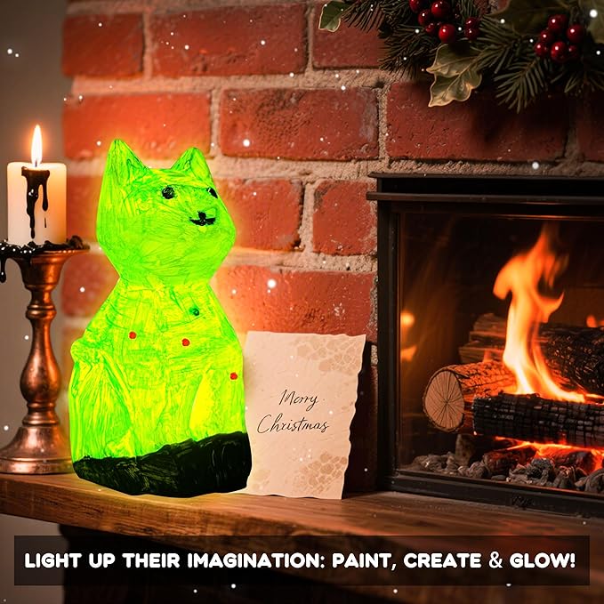 lucdnc Paint Your Own Cat Lamp Kit DIY Night Light Painting Kits for Kids Arts & Crafts Supplies Birthday Easter Christmas Cat Themed Gifts Toys for Girls Boys Teens Ages 3-12+
