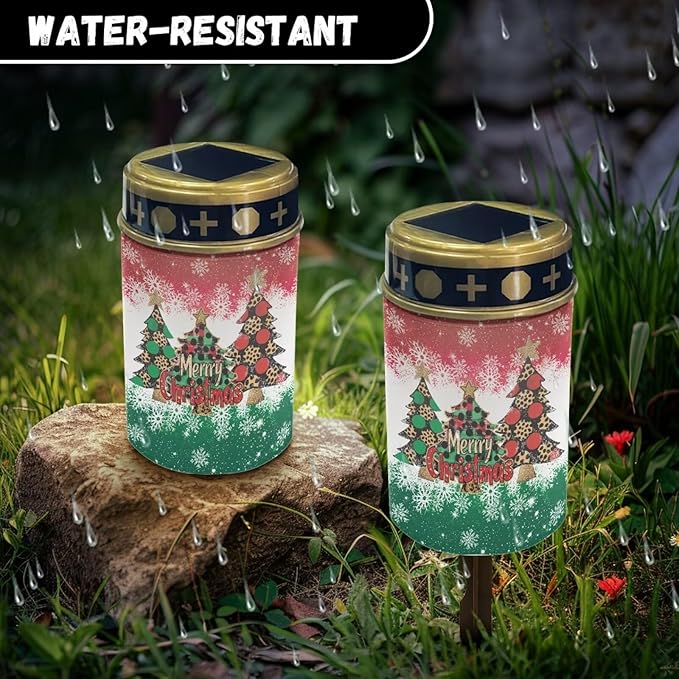 Christmas Tree Prayer Cemetery Solar Lights for Grave Cemetery Decor Candle Lamp Cross and Floral Grave Solar Lights Christmas Decorations