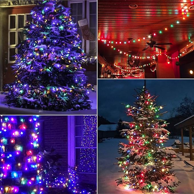 50 Pack C7 Led Replacement Christmas Light Bulb, C7 Shatterproof Led Bulbs for Christmas String Lights, E12 Candelabra Base, Commercial Grade Dimmable Holiday Bulbs, Multicolor