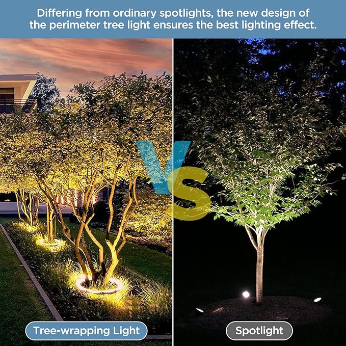 Gardencoin Outdoor Landscape Lights for Trees, Round Tree Lighting,12W 1680 lumens, DC 24V Low Voltage Landscape Lights (1 Piece for Expanding)