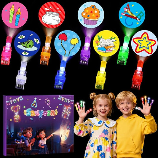 36 Pack Storybook Party Favors LED Finger Lights, Glow in The Dark Classroom Treasure Box Prizes, Kids Birthday Goodie Bag Stuffers School Rewards