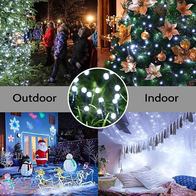 FULLBELL 2 Pack Gothic Decor Black String Lights 33ft 100 LED Memory Controller, LED Lights for Bedroom Gothic Home Decor Extendable String Lights for Indoor Outdoor (White)