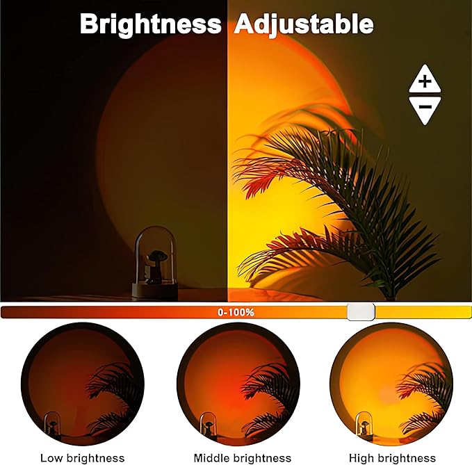 Sunset Lamp Led Lights for Bedroom Aesthetic Room Decor Night Light Living Room Sun Sunlight Projector Christmas Decorations Gifts Party Orange