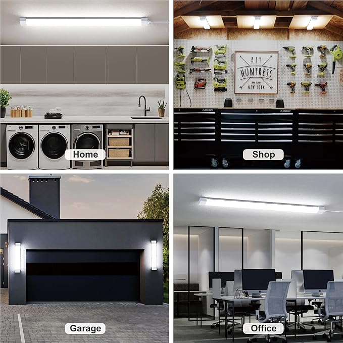Under Cabinet Lights with Plug. 3000K-6500K Dimming and Color. with Wireless Control Panel and Remote Control.18W 1800LM for Garage, Kitchen, Bathroom, Closet, Office (24 inch-2pcs)