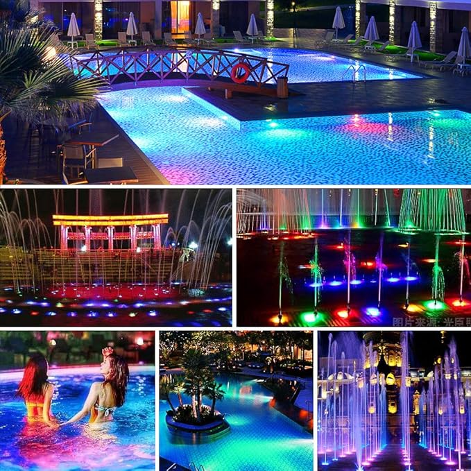 10W 12V 16 Million Colors LED Pond Light- 900LM IP68 Waterproof Outdoor Landscape Light with APP Control and 98.4-Inch Adapter for Landscape Fish Tank Pond Swimming Fountain Garden