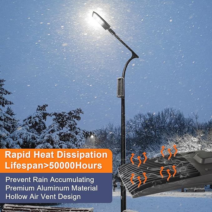 480V 300W LED Parking Lot Light, 42000LM LED Shoebox Street Flood Light (1000W MH/HPS Equiv.), 5000K Dimmable Commercial Area Lighting with 20KV Surge Protection, IP65 277-480V UL&DLC Listed