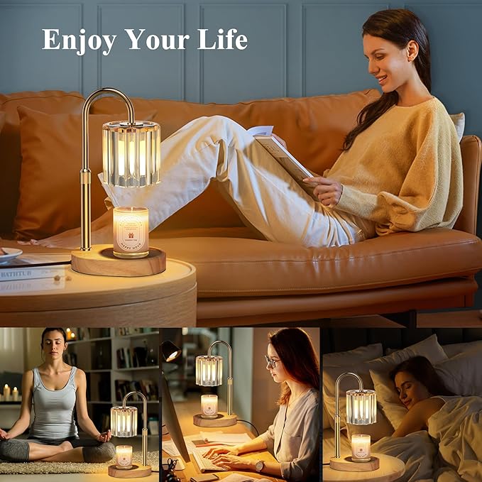 Lukasa Candle Warmer Lamp, with Timer Dimmer Adjustable Height, Home Decor, Room Decor, Wax Melt Warmer for Candles, Gifts for Mom, Mother's Day Gifts, Birthday Gifts for Women