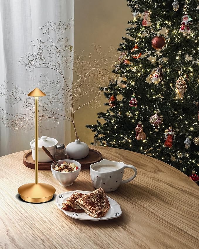 Portable Led Cordless Lamp Table Light 2 Pack, Rechargeable 6000mAh Battery Outdoor Table Lamp for Dinning Restaurant Patio Bedroom Camping, IP54 Waterproof, Dimmable