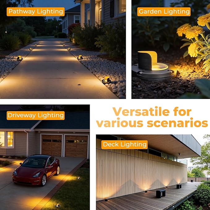 Gardencoin Brass Well Lights Outdoor 12V LED Low Voltage Landscape In Ground Light Waterproof Up Lighting Fixture, Bronze Accent Lighting Fixture Without MR16 Bulb, 12 Pack