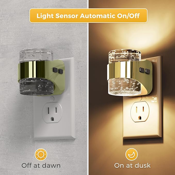 L LOHAS LED 4 Pack 3CCT Night Lights Plug into Wall, 3000K/4000k/5000K Adjustable Color Temperature Night Light,Bubble Nightlight with Dusk to Dawn Sensor for Rooms Bathroom Hallway