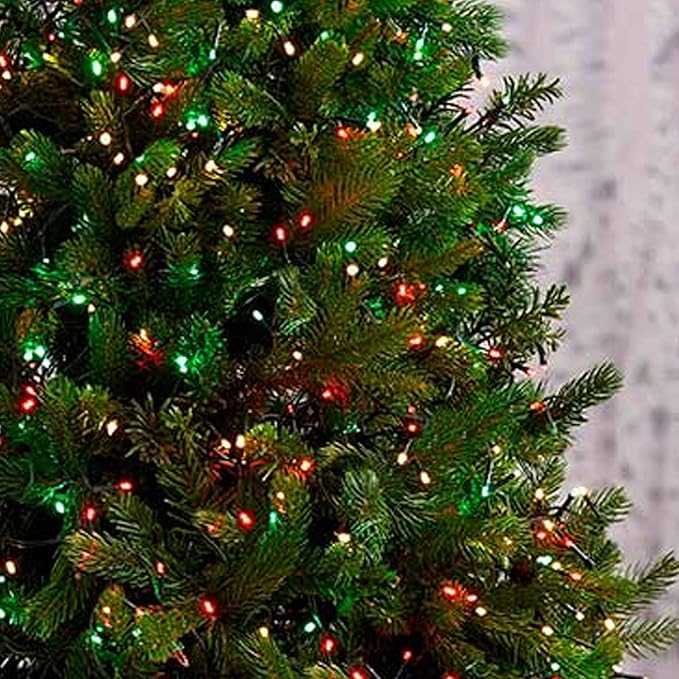 FUNPENY 50 LED Outdoor Christmas Lights, 16 FT Mini String Light with 8 Modes, Waterproof Tree Lights for Indoor Outdoor Patio Garden Party Wedding Christmas Decoration, Multi-Color