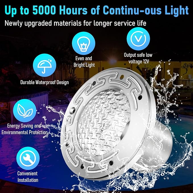 CAtArt 6 Inch LED Spa Light,12V DC Color Changing Inground Spa Lights for Inground Pool with Controller Remote and APP Control for 6'' Wet Niche,12W,50 Foot Cord