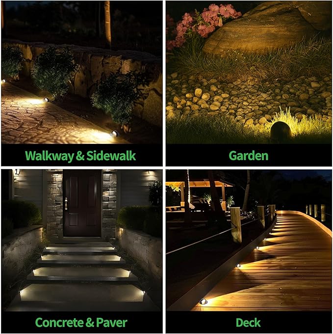 3000K LED Well Lights, 4 Pack 6W 420LM Low Voltage 12V In-Ground Landscape Lights, IP67 Waterproof Aluminum Oil-Rubbed Bronze, No Glare Outdoor Lighting for Path, Tree, Fence