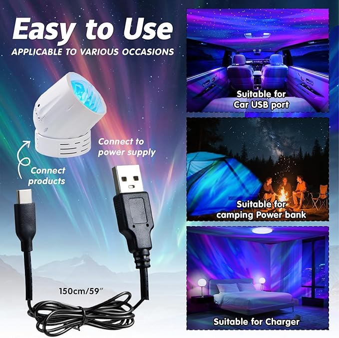 Aurora Lights Projector: Aurora Projector Northern Lights Projector, Aurora Borealis Light Projector Night Light Kids Bedroom, Gift for Kids Girls boy, 68 Colors Mood Lighting, Cool Room Decor