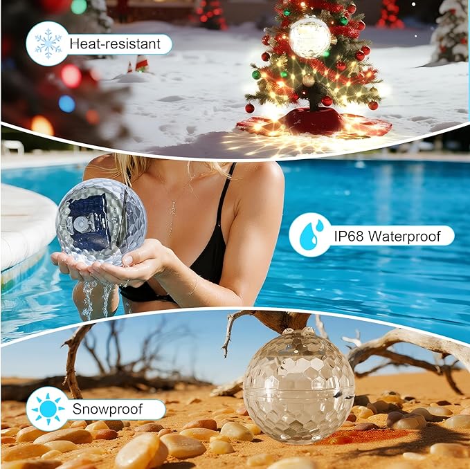 Solar Floating Pool Light – Color-Changing LED Light for Pools, Ponds, Gardens & More | Waterproof & Rechargeable for Pools, Ponds, Spas, Fountains, Patios Nighttime Ambiance