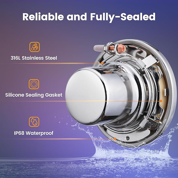 SURAIELEC 6 Inch LED Spa Lights, 12V AC Color Changing Pool Lights for Inground Pool, Underwater Spa Light with Remote Control, Fits for 6" Small Wet Niches, 15W(150W Equivalent), 100FT Cord