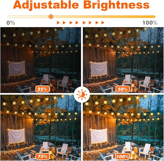 200FT LED Outdoor String Lights with 3 Color Lights, Dimmable String Lights for Outside with Remote, G40 Globe Waterproof Patio Lights with 100 Shatterproof Bulbs for Party Backyard BBQ House Camping
