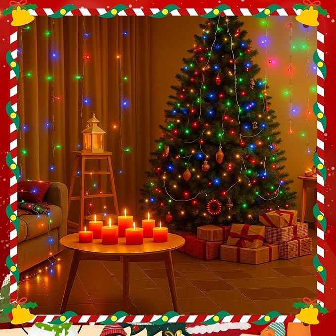 Macarrie 12 Pcs Christmas USB String Lights 33 ft 100 LED Fairy Lights Powered String for Christmas Indoor Outdoor Wedding Party Tree Festival Home Garden Decoration