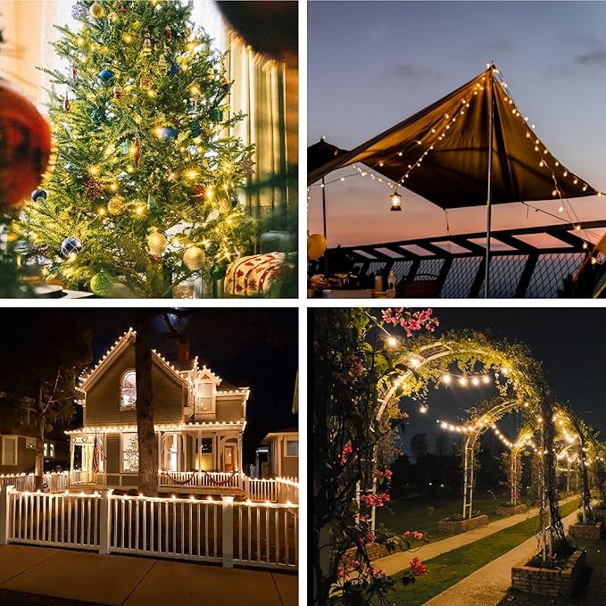 100 Pack C9 Led Replacement Christmas Light Bulb, 0.6W C9 Shatterproof Led Bulbs for Christmas String Light, E17 Intermediate Base, Commercial Grade Light Bulbs, Warm White 2700K