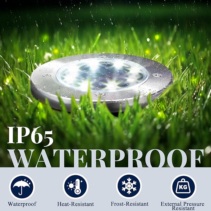 SOLPEX Solar Lights Outdoor Waterproof, 20 Pack Solar Ground Lights, Solar Garden Lights Landscape Lighting for Pathway Driveway Patio Backyard Walkway (Cool White)