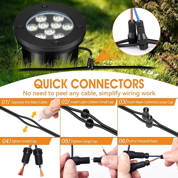 Low Voltage Landscape Lighting - 6W Well Light,12-24V LED In-Ground Landscape Light, IP67 Waterproof Landscape Lighting,3000K Paver Lights Warm White for Yard, Garden, Patio (12 Pack)
