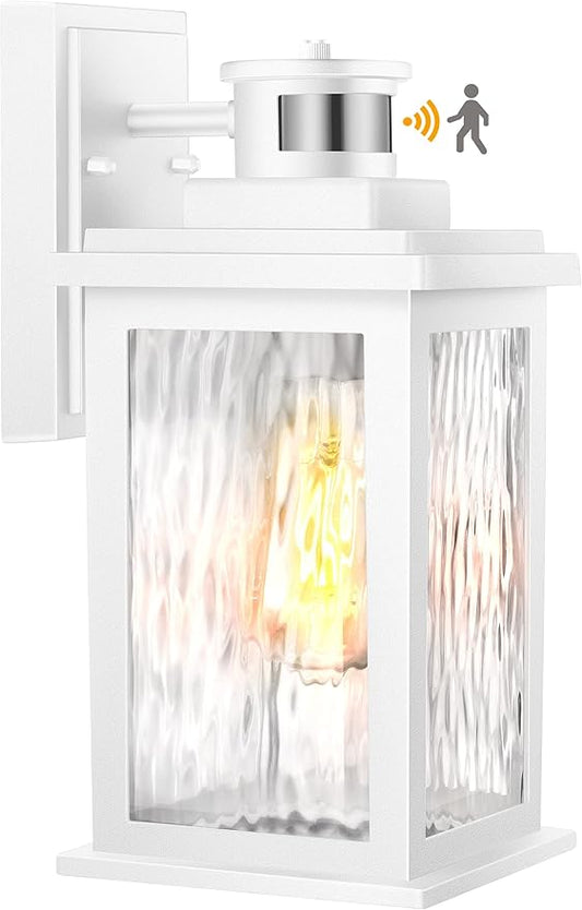 VIANIS Motion Sensor Outdoor Lights, White Dusk to Dawn Outdoor Lighting Wall Mount, Aluminum Waterproof Modern Exterior Garage Lights, Outdoor Lanterns for Front Porch Patio, Entryway, Front Door…
