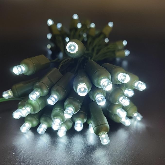 Battery Operated Christmas Lights, 16.5ft 50 LED Wide Angle 5mm String Lights with Remote Timer 8 Modes for Indoor Outdoor Party Garden Wreath Xmas Tree Decor (White)