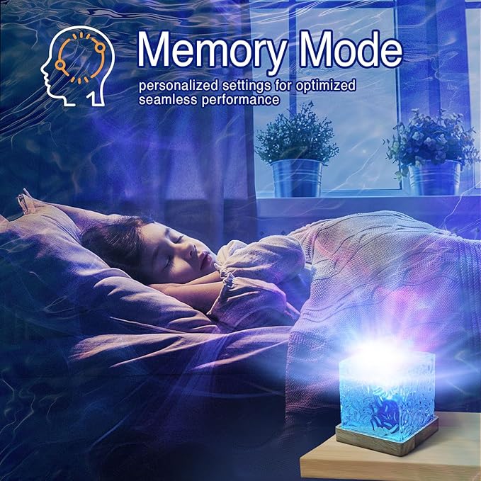 LETOUR Northern Lights Lamp,Ocean Wave Cube Lamp with 16 Colors & 30 Modes Projector Light for Kids, Ceiling Projector for Bedroom/Party/Game Rooms
