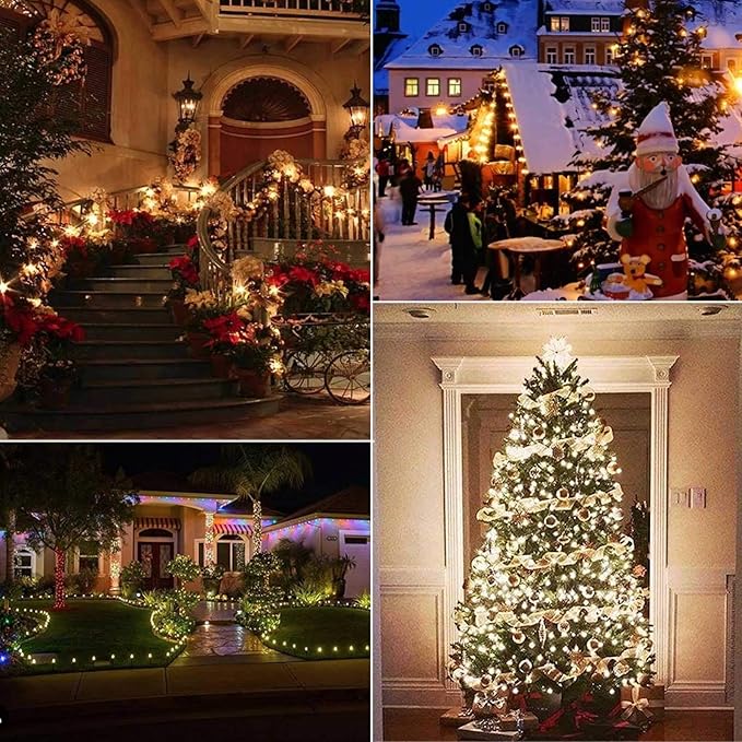 100 Pack C7 LED Replacement Christmas Light Bulbs, C7 Shatterproof LED Bulbs for Christmas String Lights, E12 Candelabra Base, Commercial Grade Dimmable Holiday Bulbs, Warm White