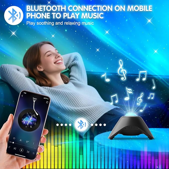 Galaxy Projector,Northern Galaxy Light Aurora Star Projector with Bluetooth Speaker Timer and Remote Control,Night Lights for Bedroom Room Decor, Gifts for Kids, Adults, Christmas, Birthday
