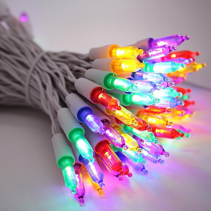 Mini Christmas Lights Battery Operated 33FT 100 LED White Wire String Lights with Remote Timer 8 Modes for Indoor Outdoor Tree Wreath Wedding Patio Decor, Multicolor